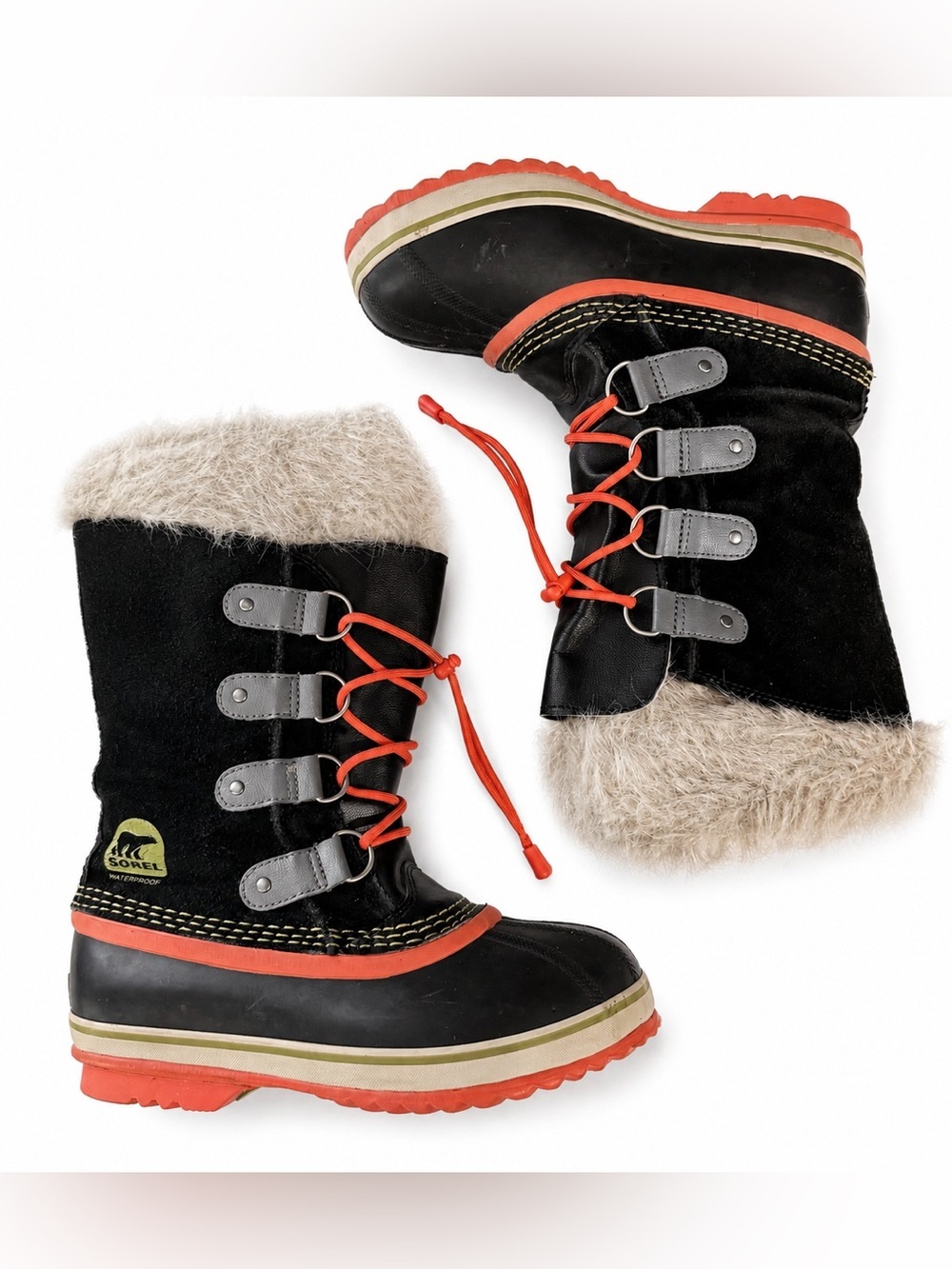 Sorel removable lining faux fur/ suede boots- waterproof.  Men's 5, women's 7